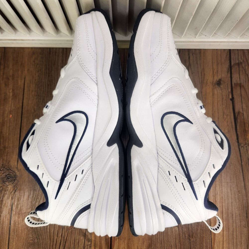 Nike Air Monarch IV Mens 8.5 White Silver Dad Training Sneakers Shoes 415445-102 - Picture 6 of 11